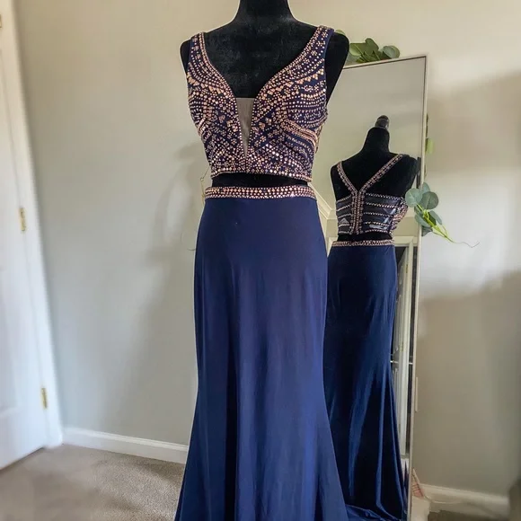 ellie wilde | Dresses | Twopiece Navy Prom Gown | Poshmark